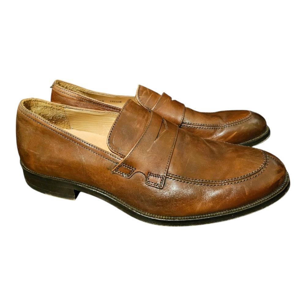 SAKS FIFTH AVENUE Trevor Brown‎ Leather Loafers - Size 9 1/2